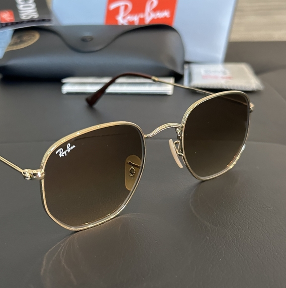 LIKE NEW RayBan Hexagonal RB3548 Gradient Brown Lens Ray ban Sunglasses - Picture 2 of 16
